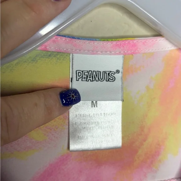 Peanuts Colorful Tie-Dye Snoopy Scrub Top with Pockets Size M Style #TF752 - Picture 7 of 10